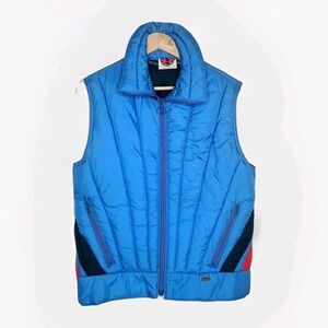 VTG 80s White Stag Mountain Goat Down‎ Puffer Ski Vest Colorblocked Sz Med